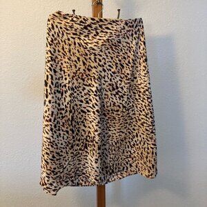 Leopard Satin Skirt